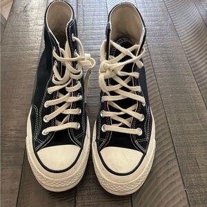 Converse Black High-Tops with White Accents